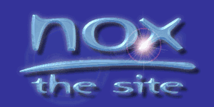 Logo-Schrifzug 'nox - the site' mit einem Eiseffekt